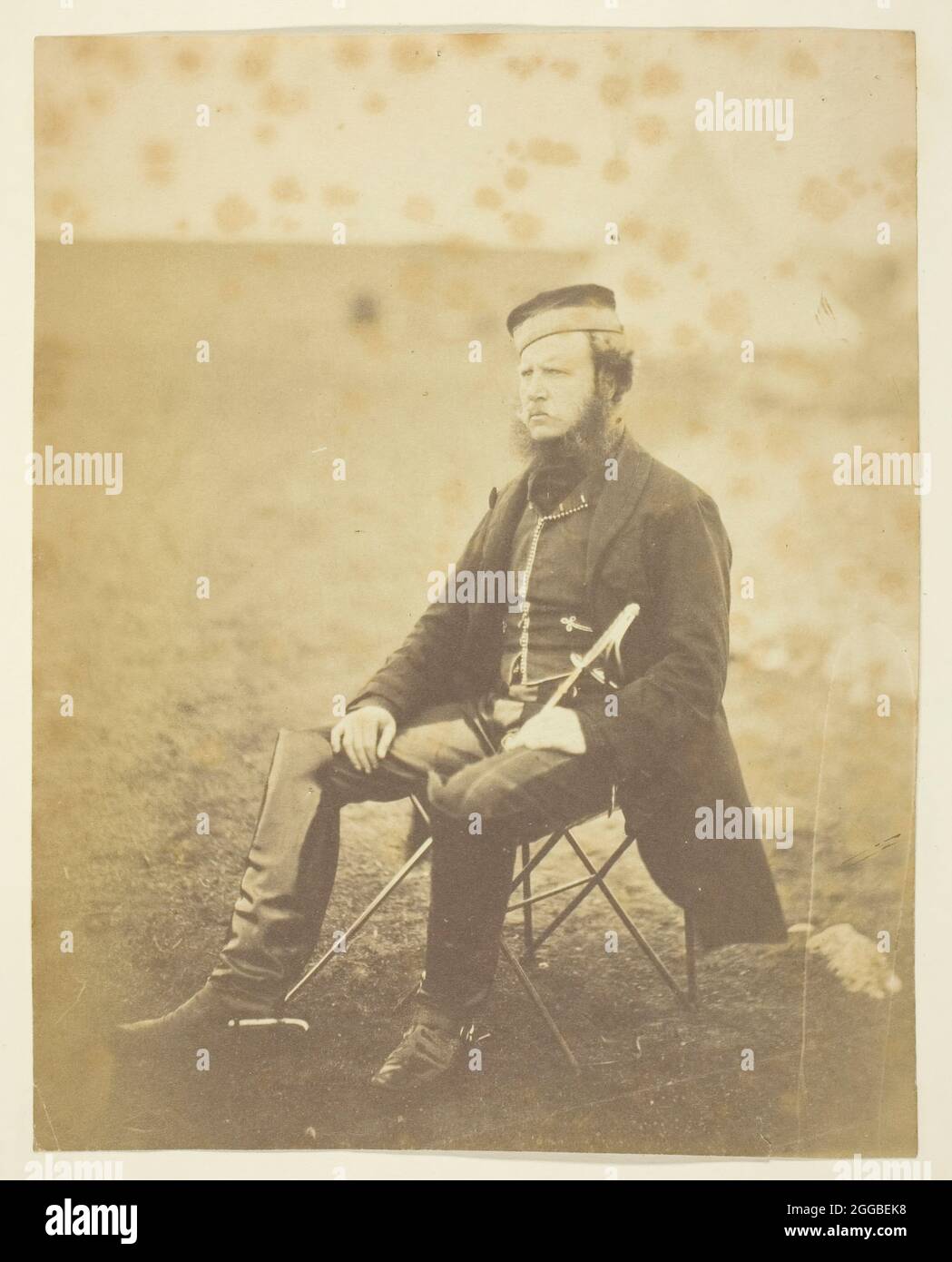 Sir John Miller Adye (1819-1900), General; taken at the Crimea, 1855. A work made of thinly albumenized print. Stock Photo