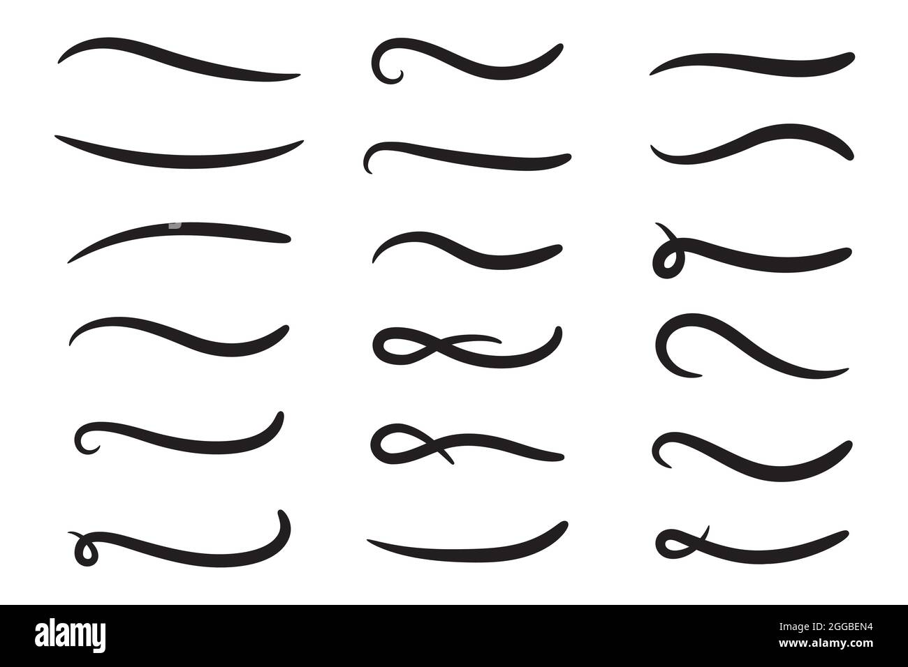 Swoosh Curls Swash Swish with Scribbles and Squiggle Swooshes