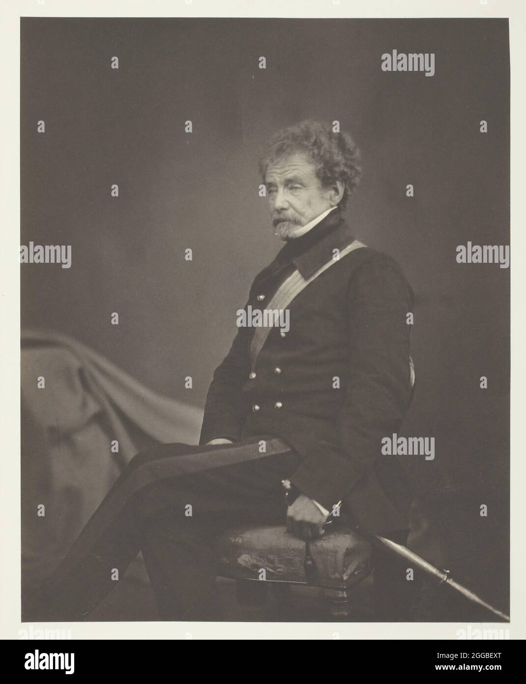 Lieutenant General Sir Colin Campbell, G.C.B., 1855. A work made of salted paper print, from the album &quot;photographs taken in the crimea&quot; (1856). Stock Photo