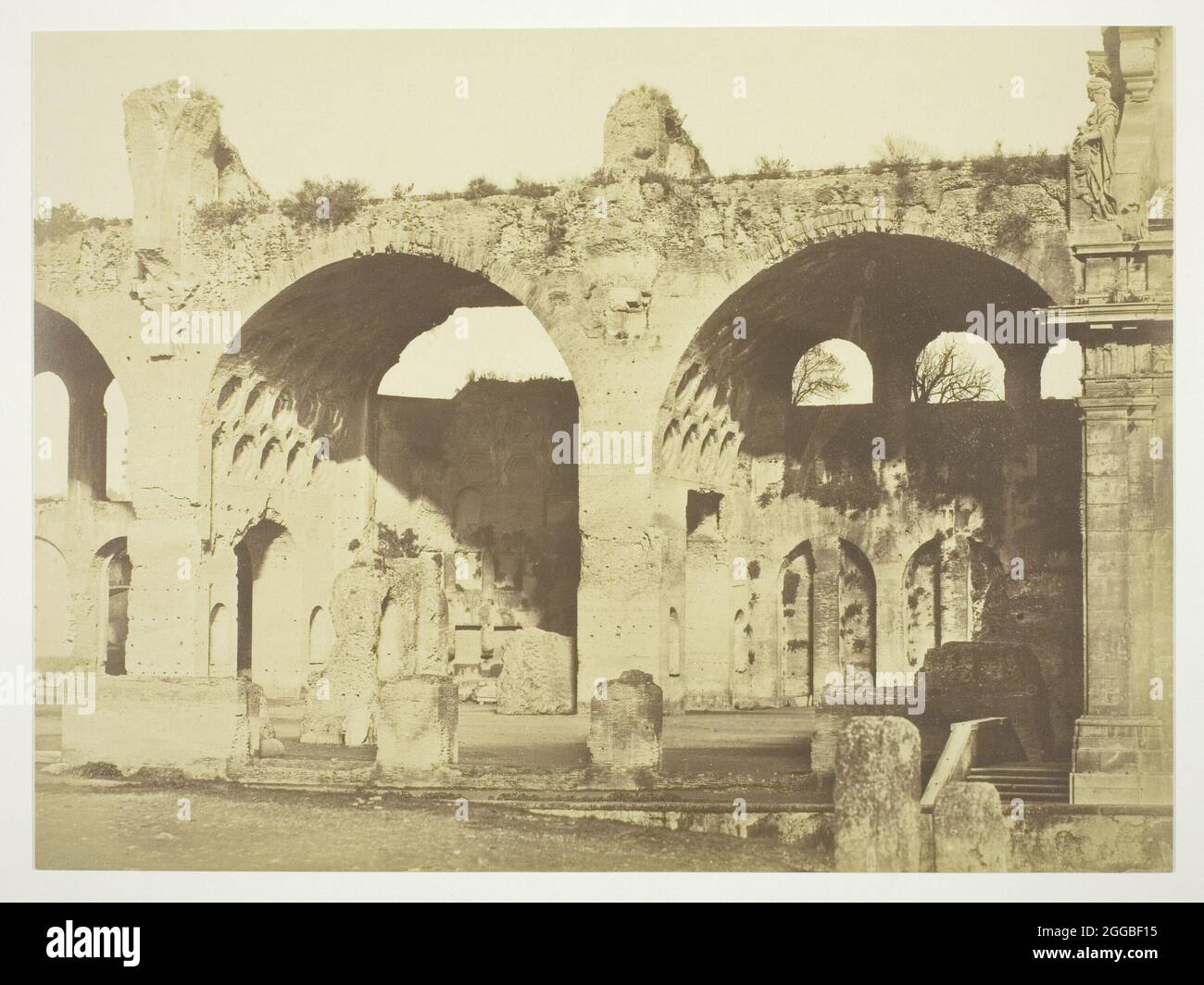 Untitled (Basilica of Maxentius), c. 1857. A work made of albumen print, from &quot;photographs of views of rome&quot; (c. 1857). Stock Photo