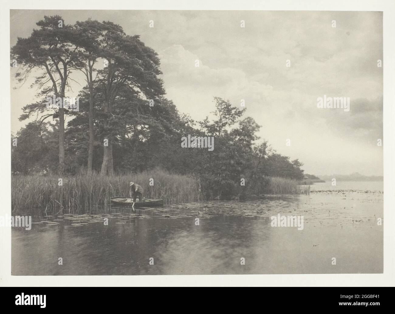 The Haunt of the Pike, 1886. A work made of platinum print, pl. xv from the album &quot;life and landscape on the norfolk broads&quot; (1886); edition of 200. Stock Photo