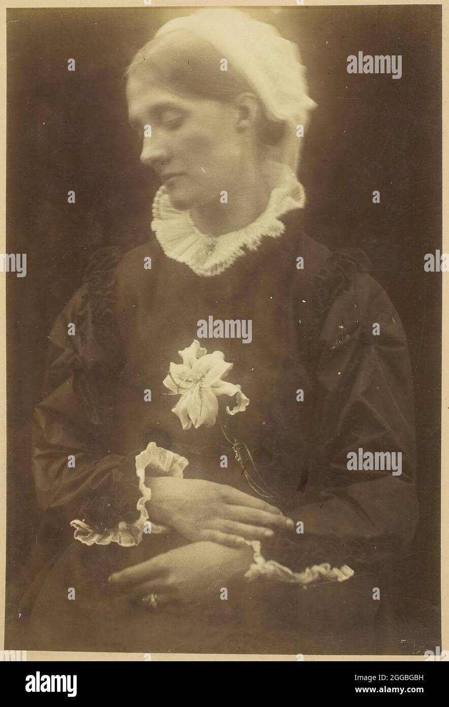 Mrs. Herbert Duckworth, c. 1874. A work made of albumen print. Stock Photo