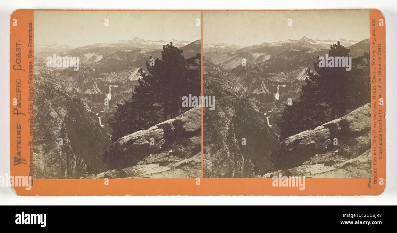 Unknown View, Yosemite, 1861/76. Albumen print, stereo, from the series &quot;Watkins' Pacific Coast&quot;. Stock Photo