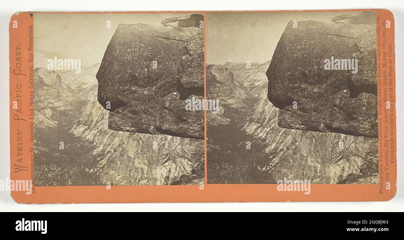 Tenaya Canyon from Glacier Point, Yosemite, 1861/76. Albumen print, stereo, from the series &quot;Watkins' Pacific Coast&quot;. Stock Photo