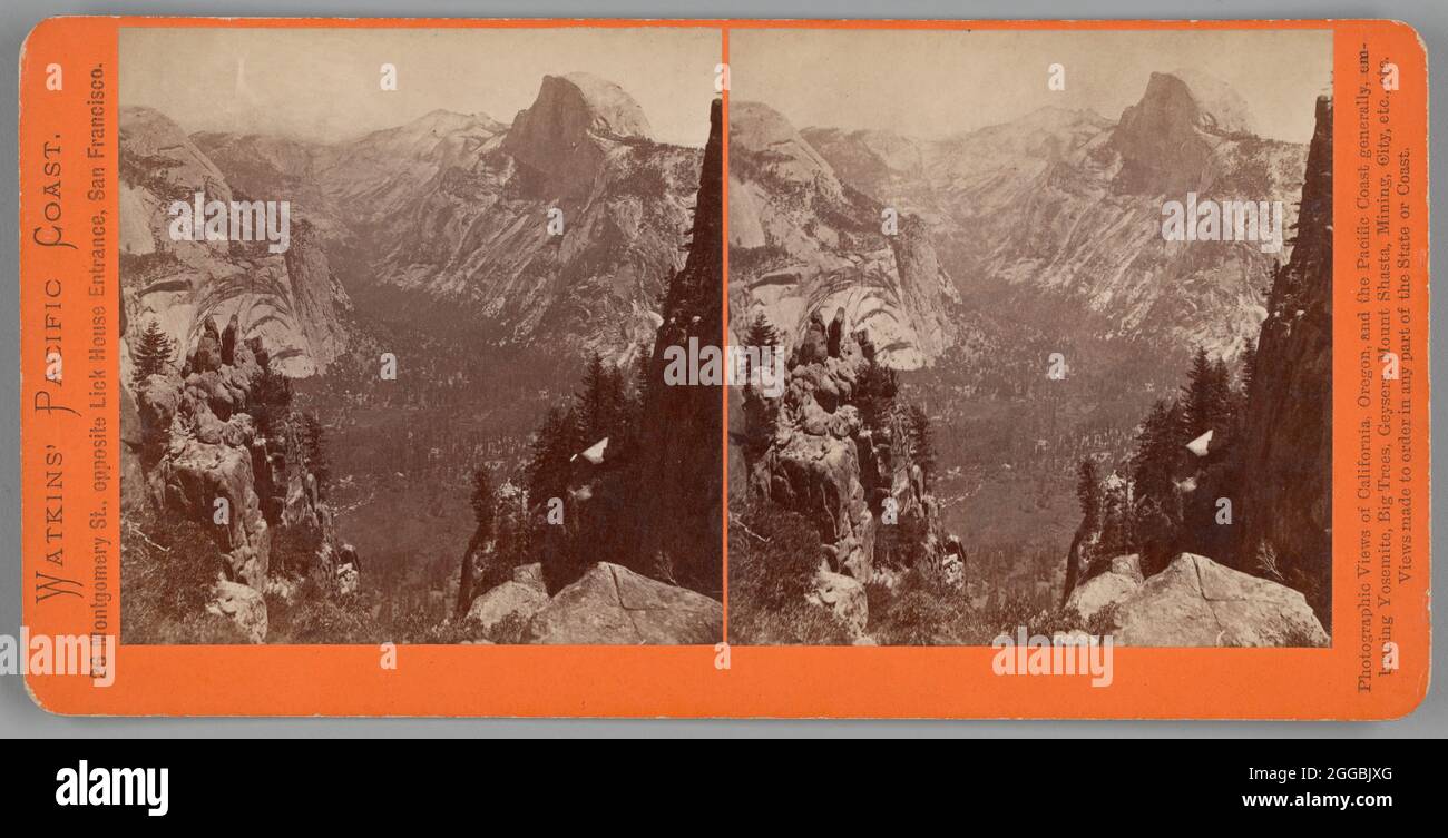 The Domes from Moran Point, Yosemite, 1861/76. Albumen print, stereo, from the series &quot;Watkins' Pacific Coast&quot;. Stock Photo