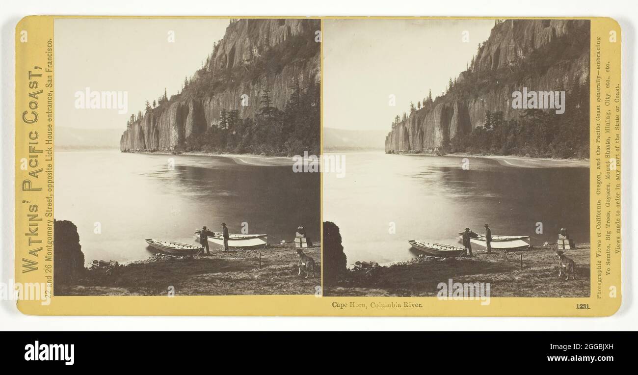 Cape Horn, Columbia River, 1867. Albumen print, stereo, no. 1231 from the series &quot;Watkins' Pacific Coast&quot;. Stock Photo
