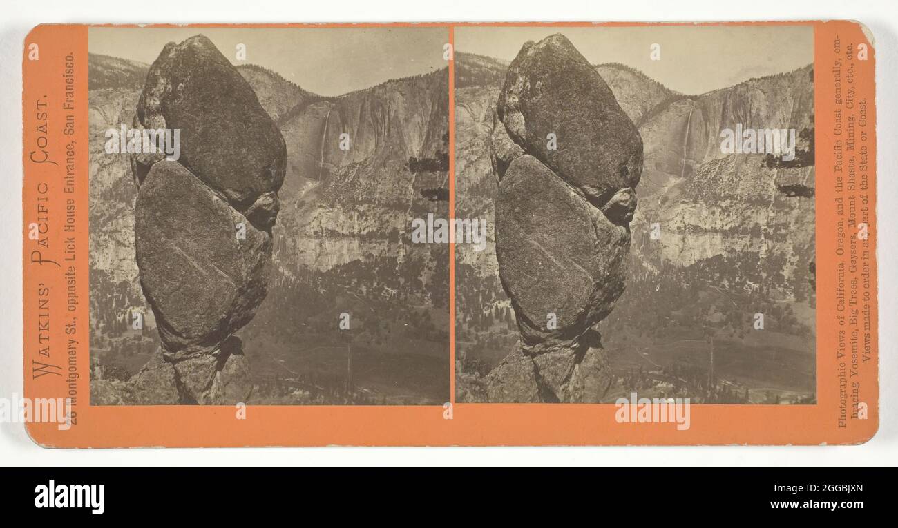 Agassiz Column from Glacier Point Trail, Yosemite, 1861/76. Albumen print, stereo, from the series &quot;Watkins' Pacific Coast&quot;. Stock Photo