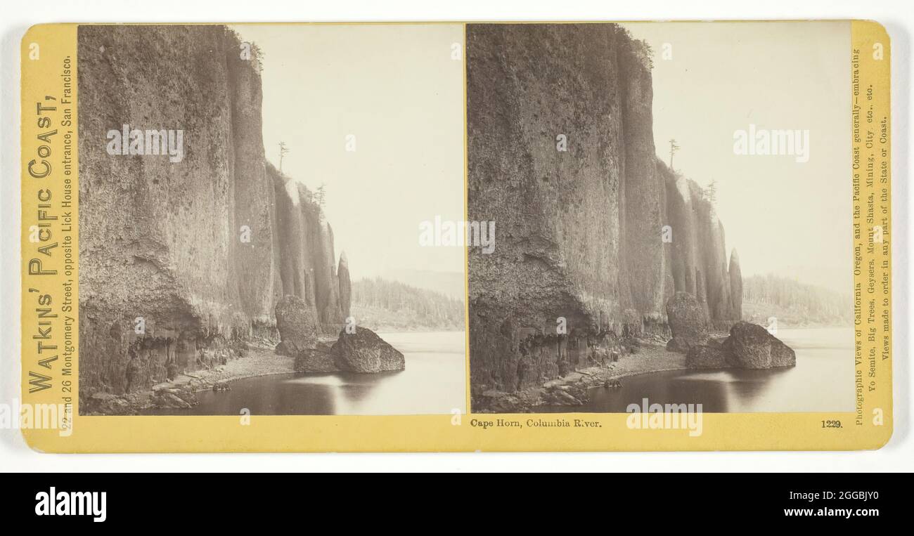 Cape Horn, Columbia River, 1867. Albumen print, stereo, no. 1229 from the series &quot;Watkins' Pacific Coast&quot;. Stock Photo