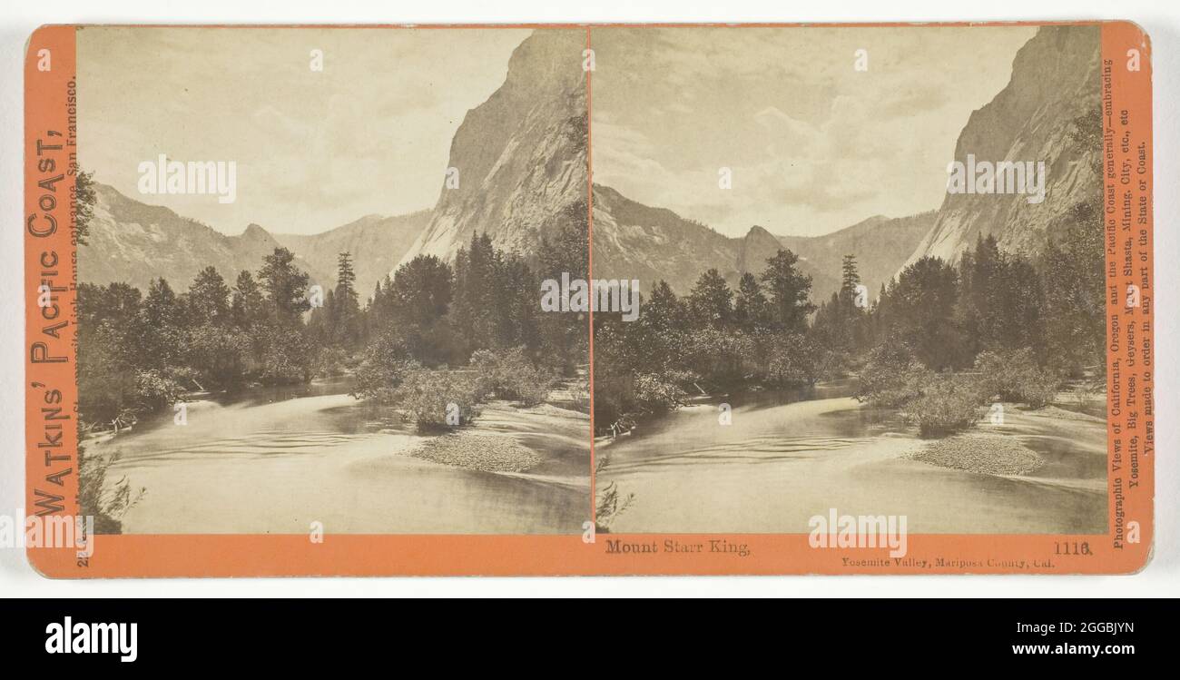 Mount Starr King, Yosemite Valley, Mariposa County, Cal., 1861/76. A work made of albumen print, stereo, no. 1116 from the series &quot;Watkins' Pacific Coast&quot;. Stock Photo