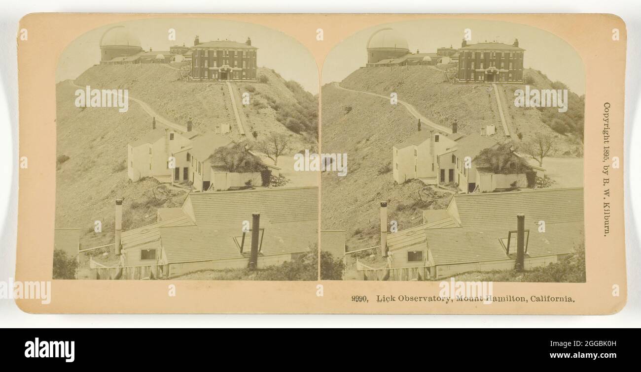 Lick Observatory, Mount Hamilton, California, 1895. Albumen silver print, stereocard. Stock Photo