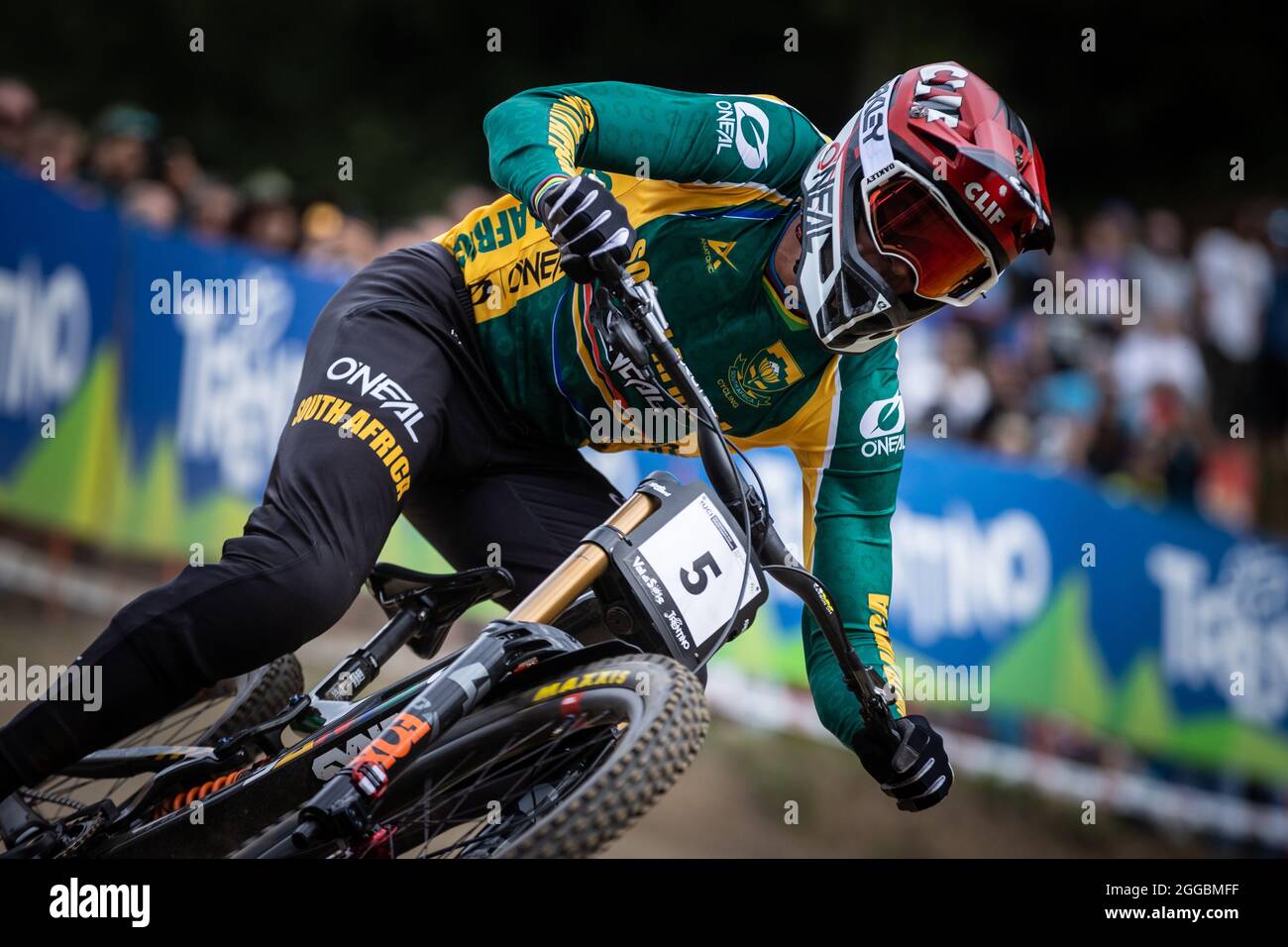 South Africa s Greg Minnaar in action during the UCI DH World Championships in Val di Sole Italy on August 29 2021. CTK Photo Michal Cerveny Stock Photo Alamy