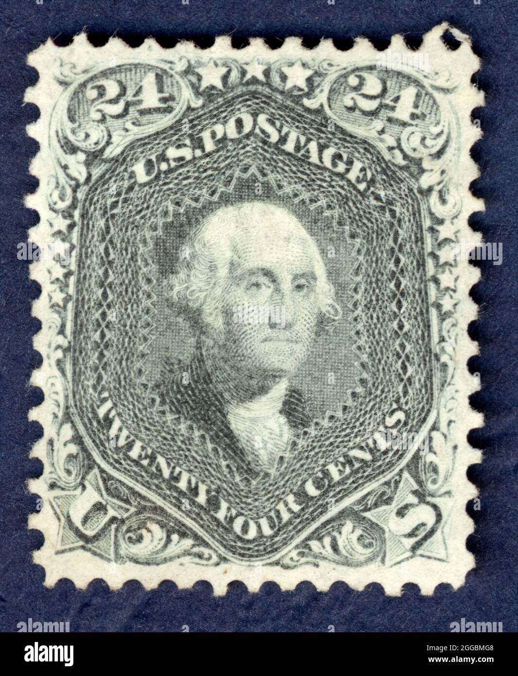 24c Washington single, 1862. Unused; perf 12. Stock Photo