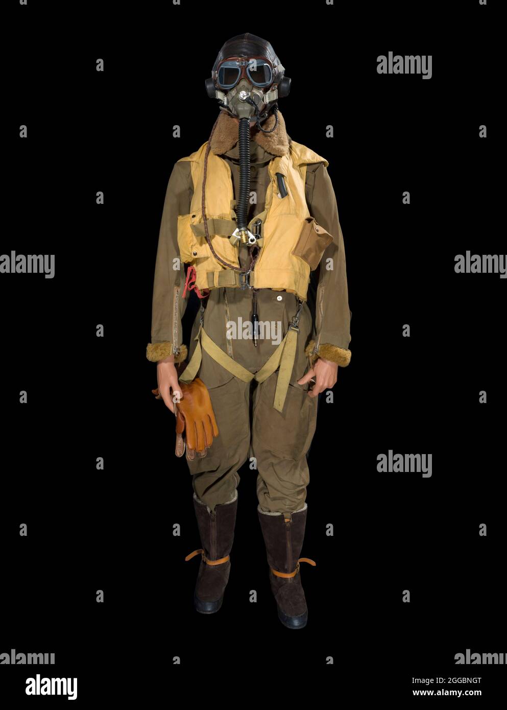 RAF flying suit, 1940s. One-piece &quot;Sidcot&quot; flying suit 1940  Pattern, worn by pilots in Britain's Royal Air Force during World War II.  The suit is a redevelopment of the original Sidcot suit