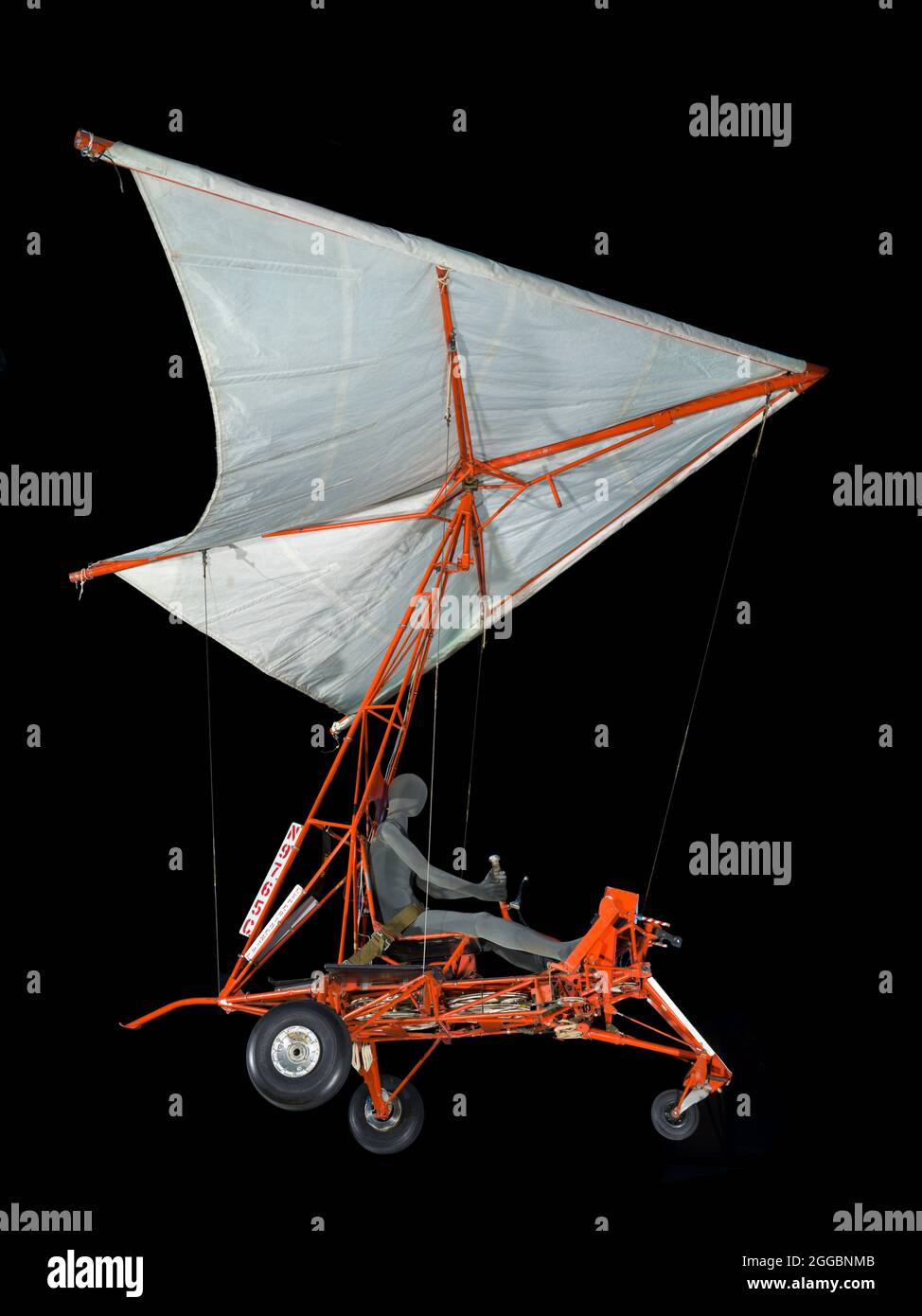From 1962 to 1964, NASA used the Paresev to develop the technology for landing the two-man Gemini capsule on land, instead of parachuting into the ocean, as had been done in Project Mercury. The astronauts would release an inflatable paraglider wing based on the work of Francis Rogallo, and maneuver to a runway or dry lake bed. Astronauts &quot;Gus&quot; Grissom and Neil Armstrong were among those who piloted the Paresev during several hundred flights at Edwards Air Force Base in California. The Paresev was towed by a ground vehicle or a small aircraft and released at an altitude between 5,000 Stock Photo