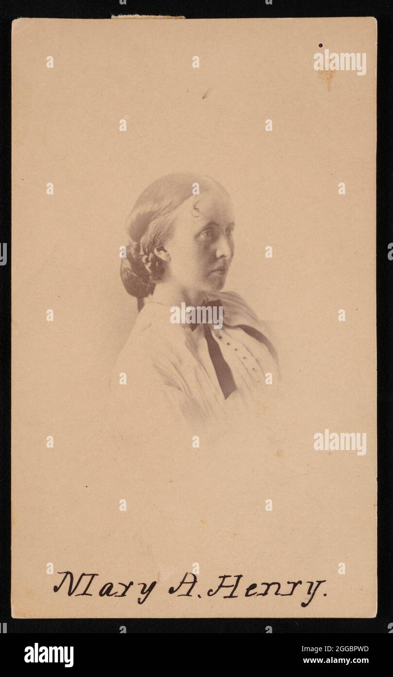Portrait of Mary Anna Henry (1834-1903), Before 1882. Daughter of Secretary Joseph Henry. Stock Photo