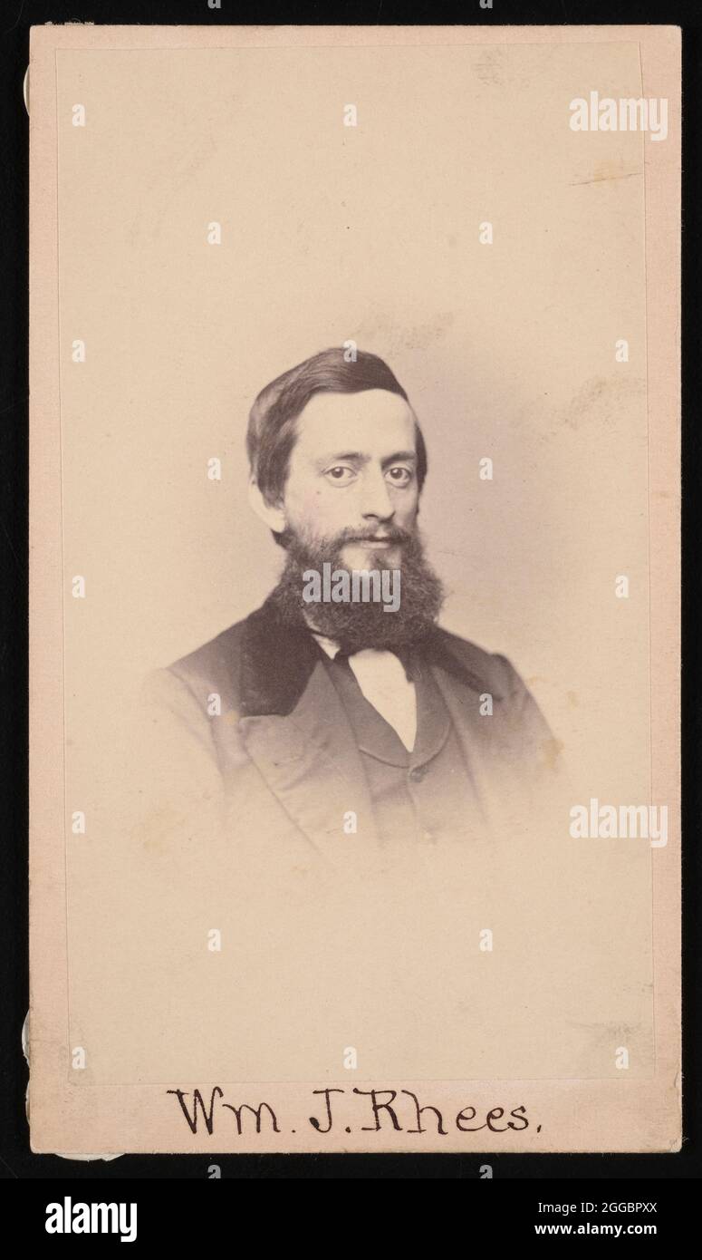 Portrait of William Jones Rhees (1830-1907), Circa 1860s/1870s Stock ...