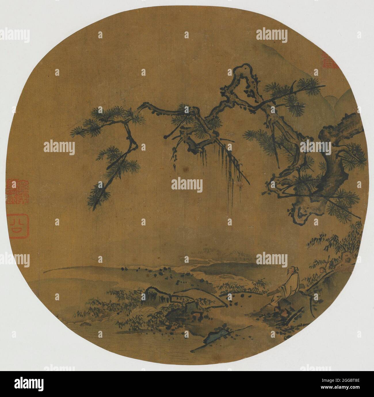 Sitting under a Pine, Ming dynasty, 15th-16th century. Traditionally attributed to Ma Yuan. Stock Photo