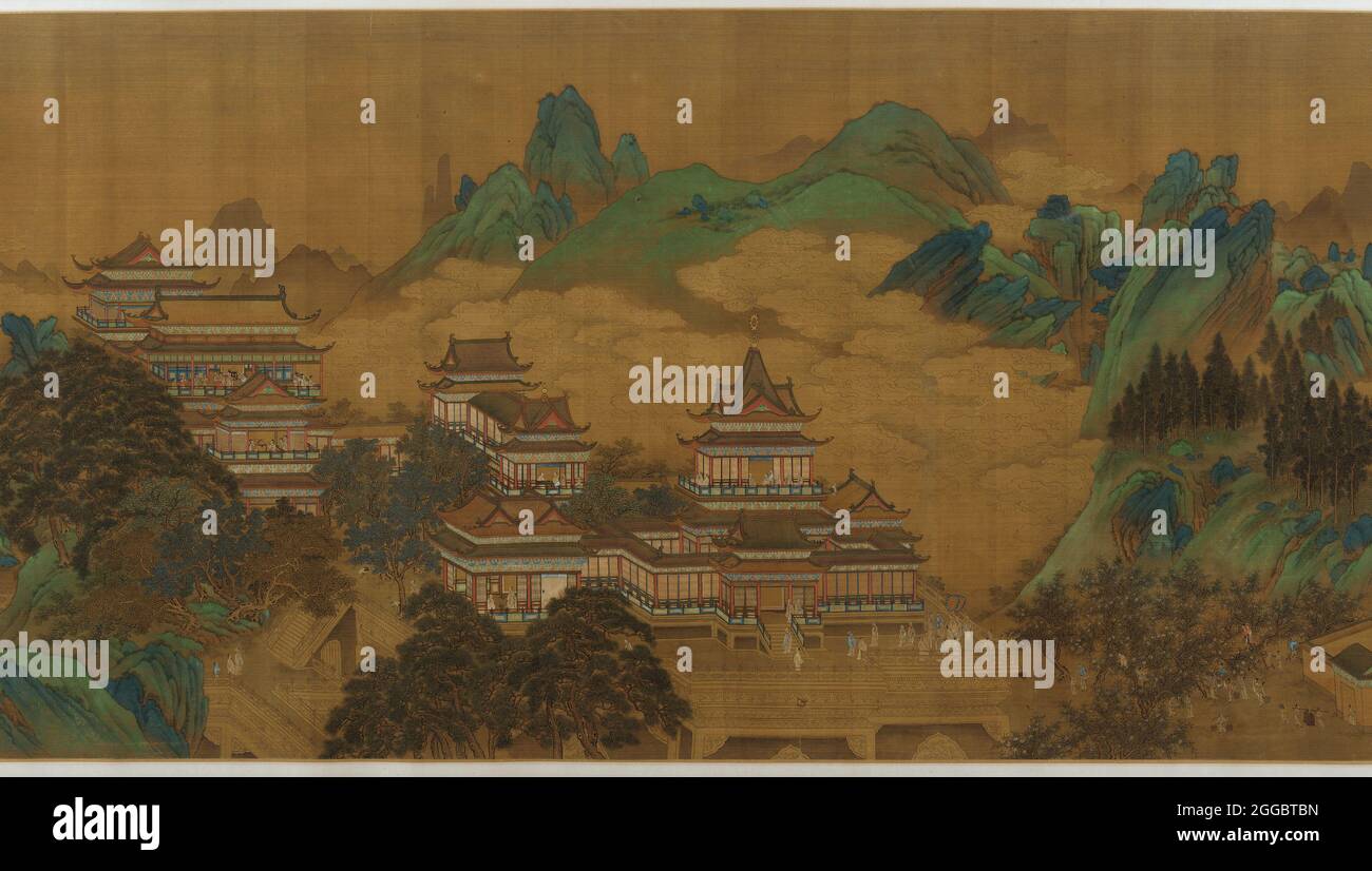 The Peach Festival of the Queen Mother of the West, Ming or Qing dynasty, 17th-18th century. Formerly attributed to Fang Chunnian. Stock Photo