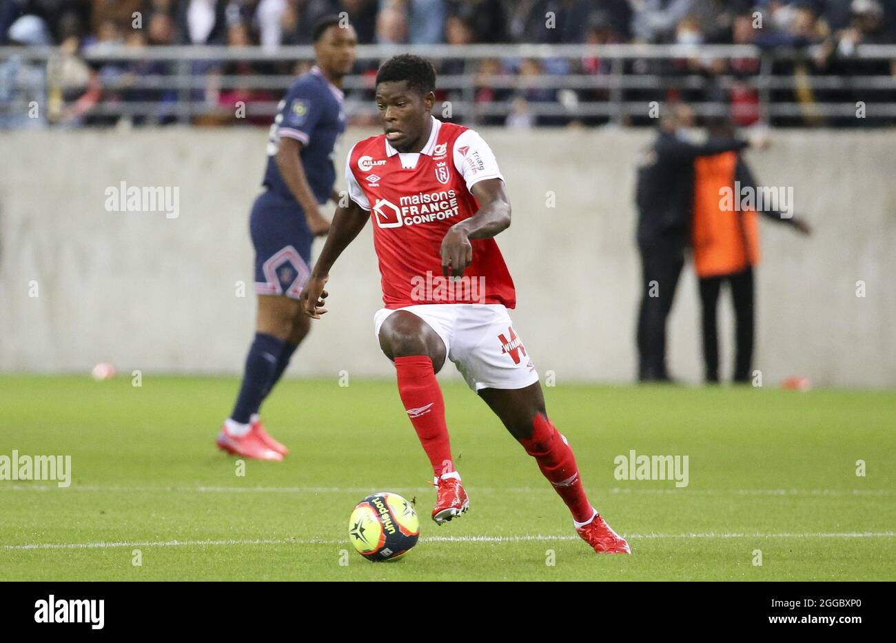 Marshall Munetsi of Reims during the French championship Ligue 1 ...