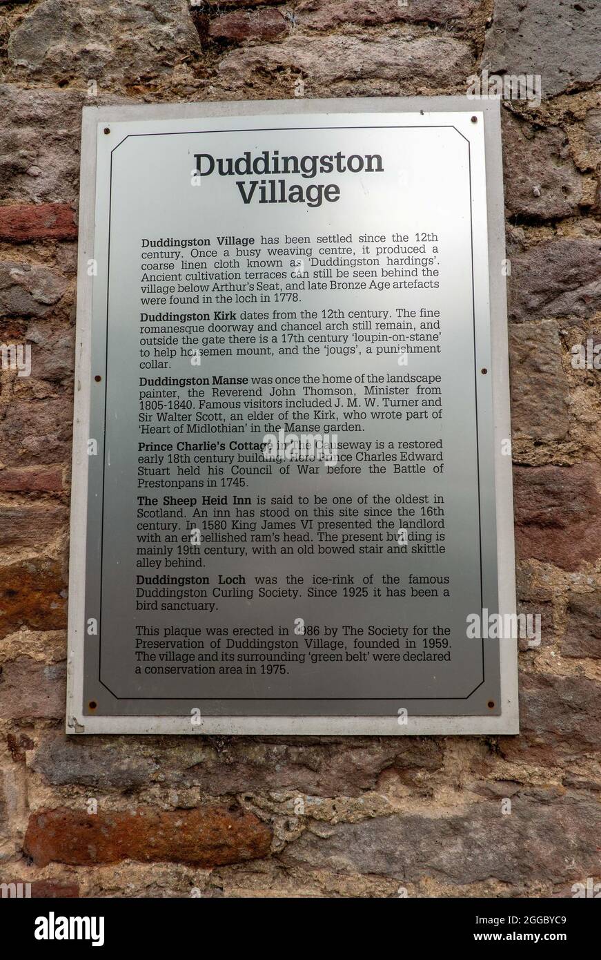 History of Duddingston Village in Edinburgh, Scotland, UK Stock Photo