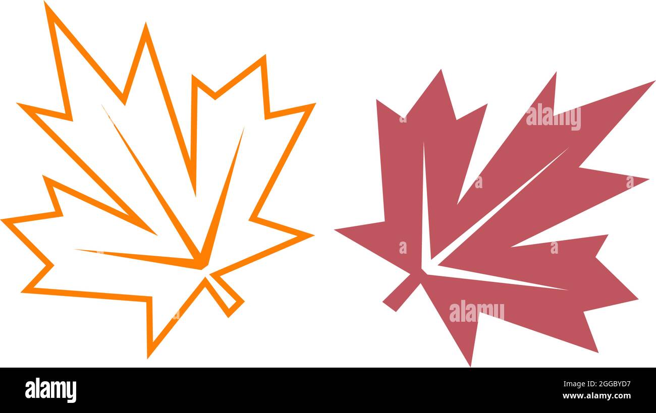 Autumn leaves icon flat design template vector Stock Vector