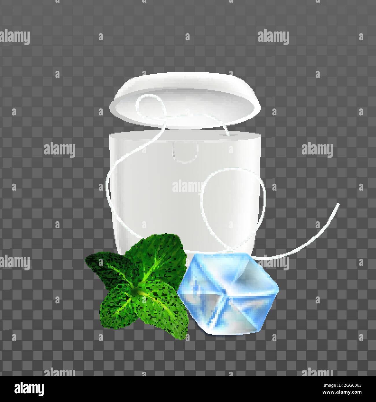Teeth Dental Floss Accessory For Cleaning Vector Stock Vector Image ...