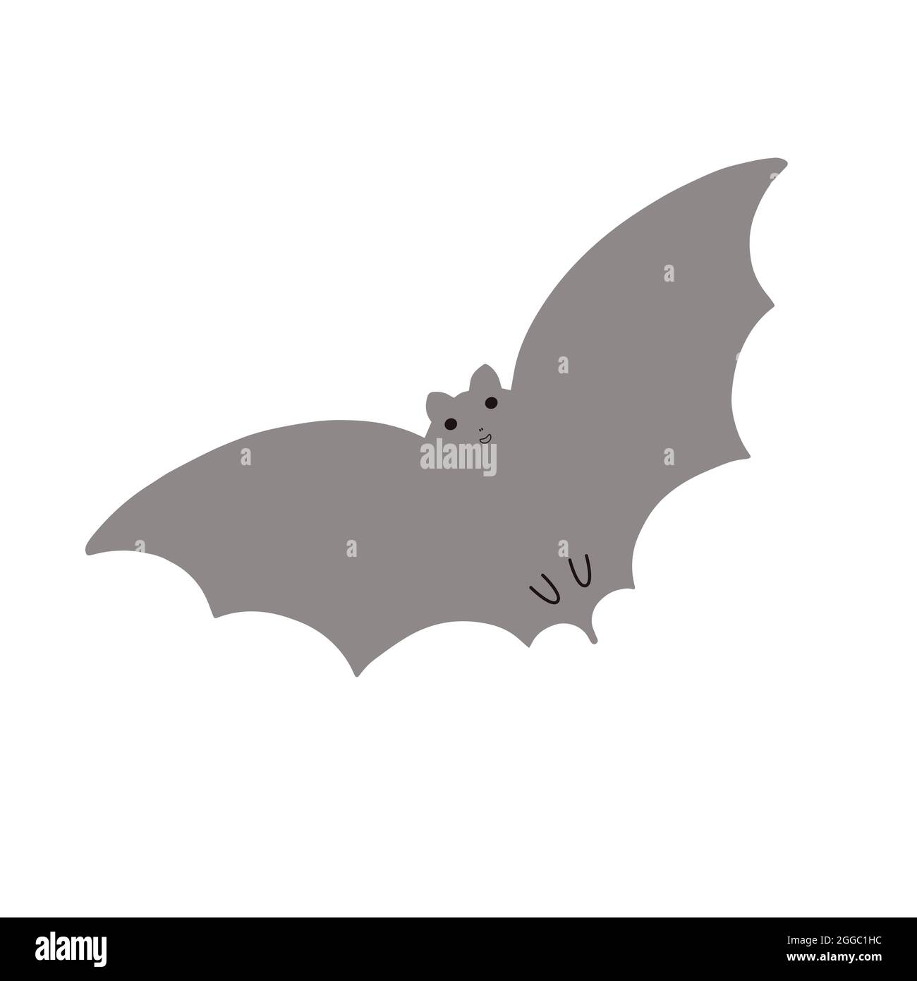 Halloween bat simple fancy vector illustration, hand drawn gray animal  cartoon spooky character for autumn holiday decor element, cards, banners  Stock Vector Image & Art - Alamy