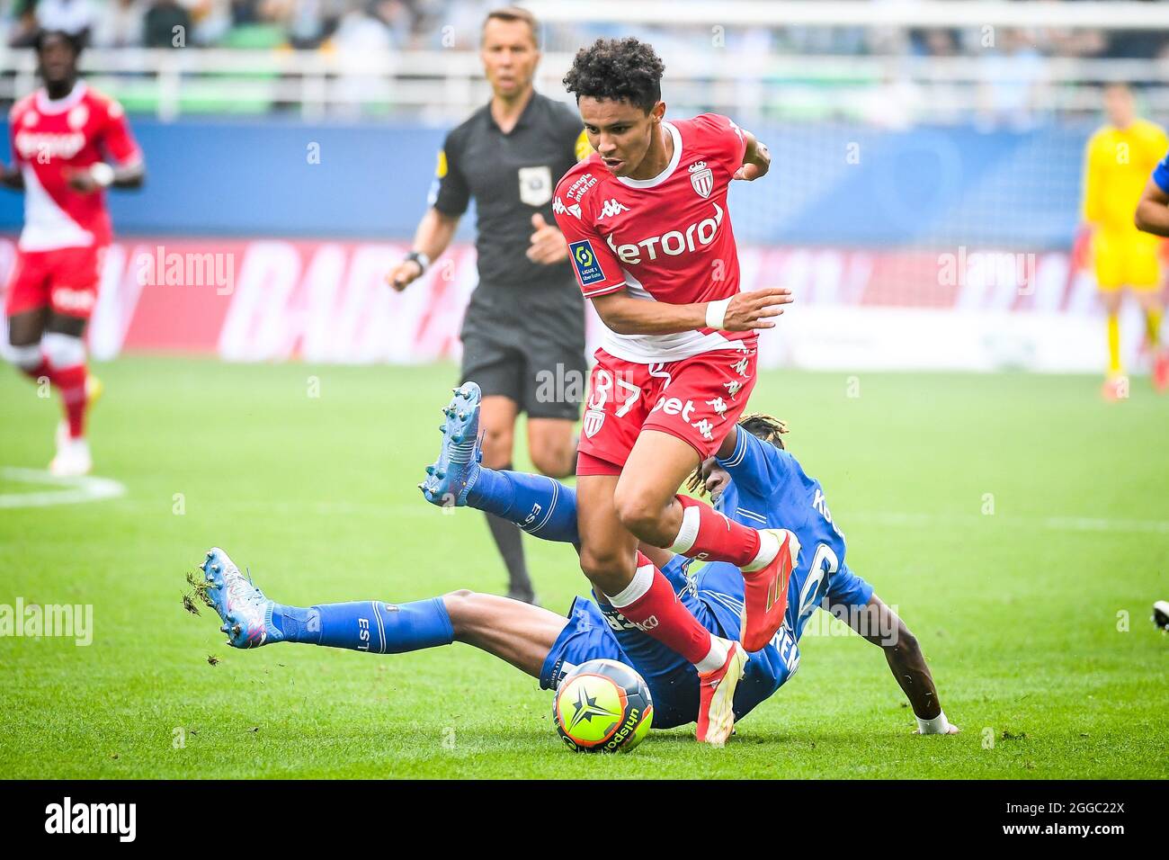 Sofiane DIOP of Monaco during the French championship Ligue 1 football match  between ESTAC Troyes and