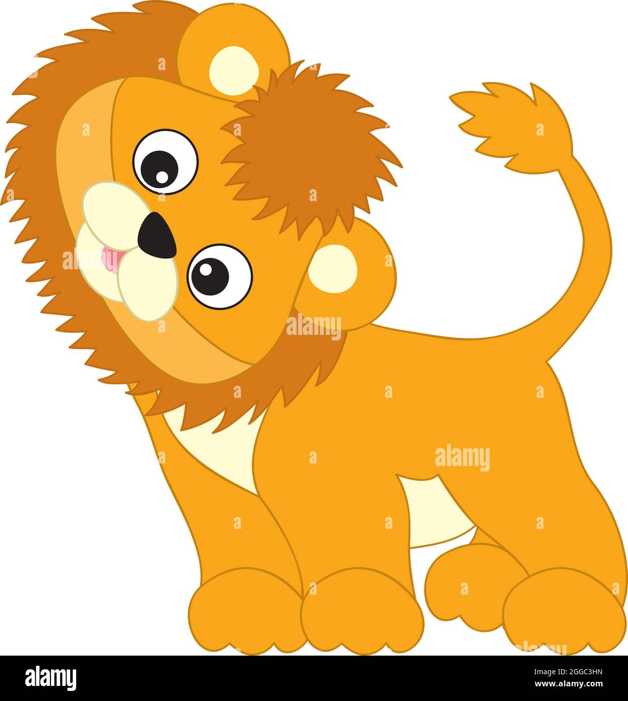 Happy cartoon baby lion standing hi-res stock photography and images - Alamy