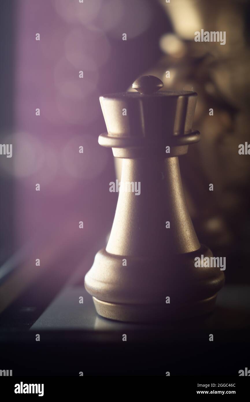 Vertical shot of a rook on a chessboard Stock Photo - Alamy