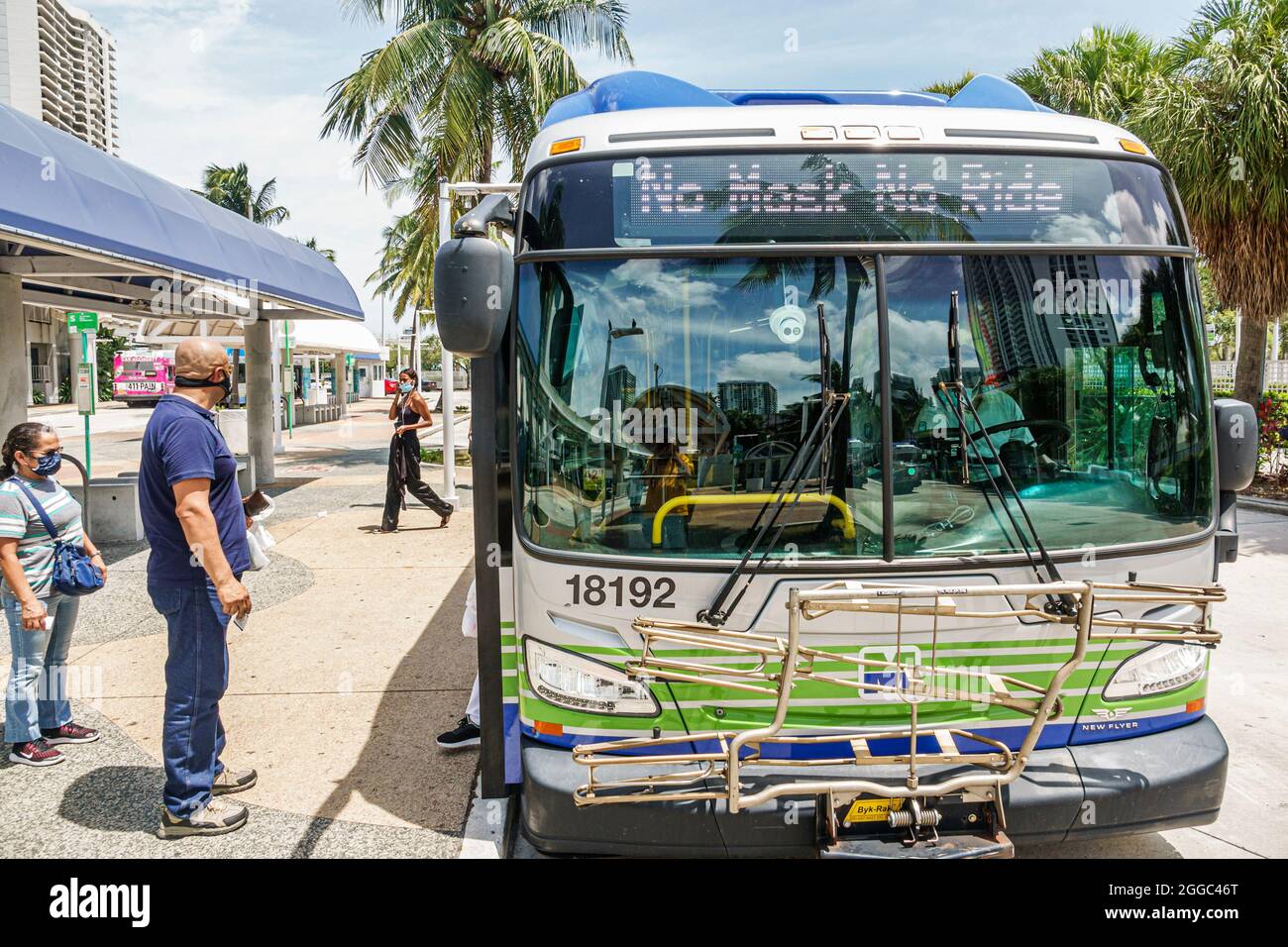 Miami Florida MiamiDade Metrobus bus public transportation message no