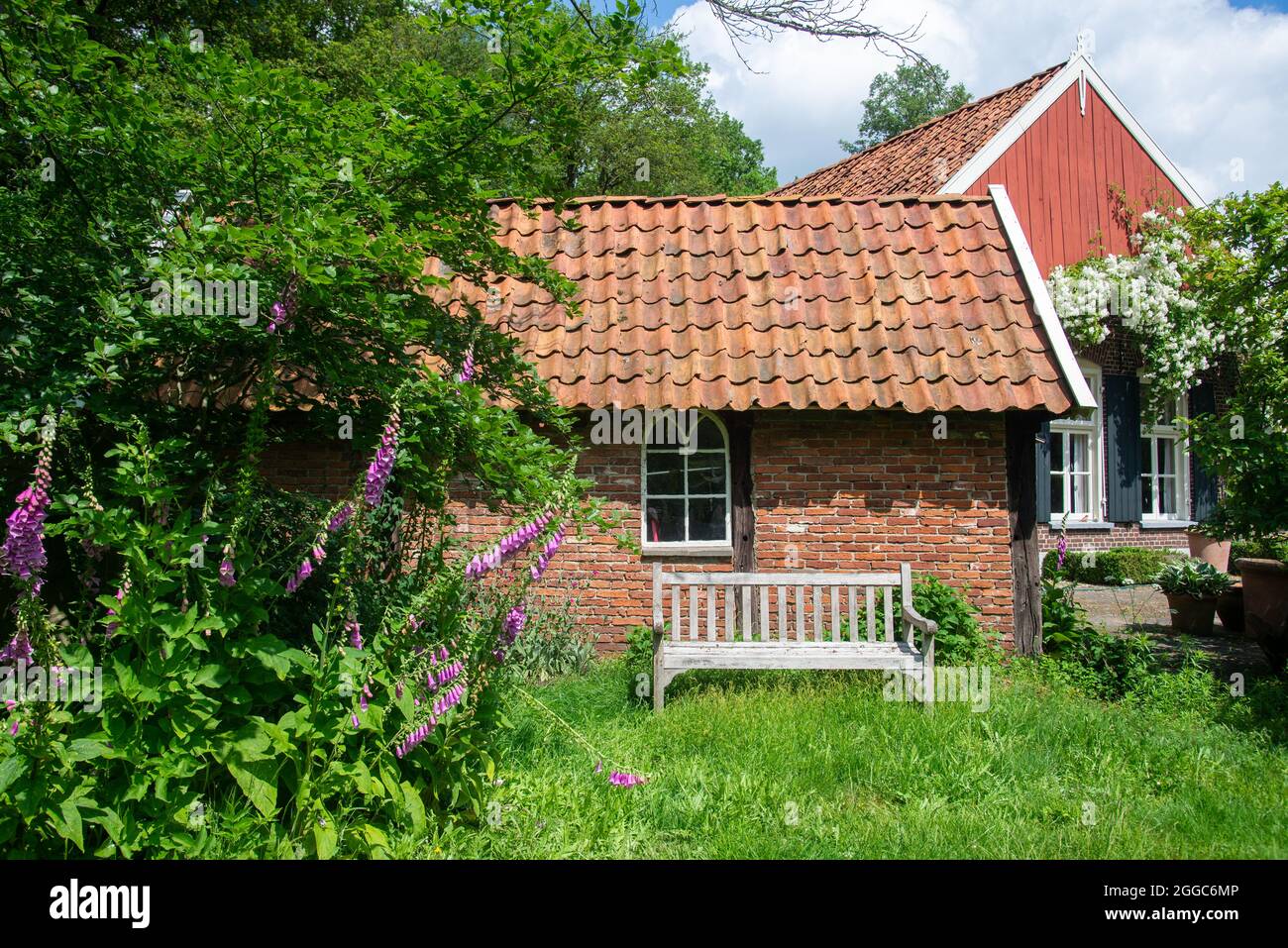 old shed near farm in Gelderland, Holland Stock Photo