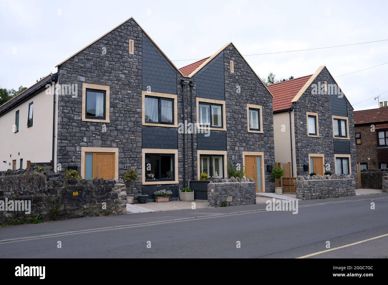 August 2021 Three new homes built on the site of the former village