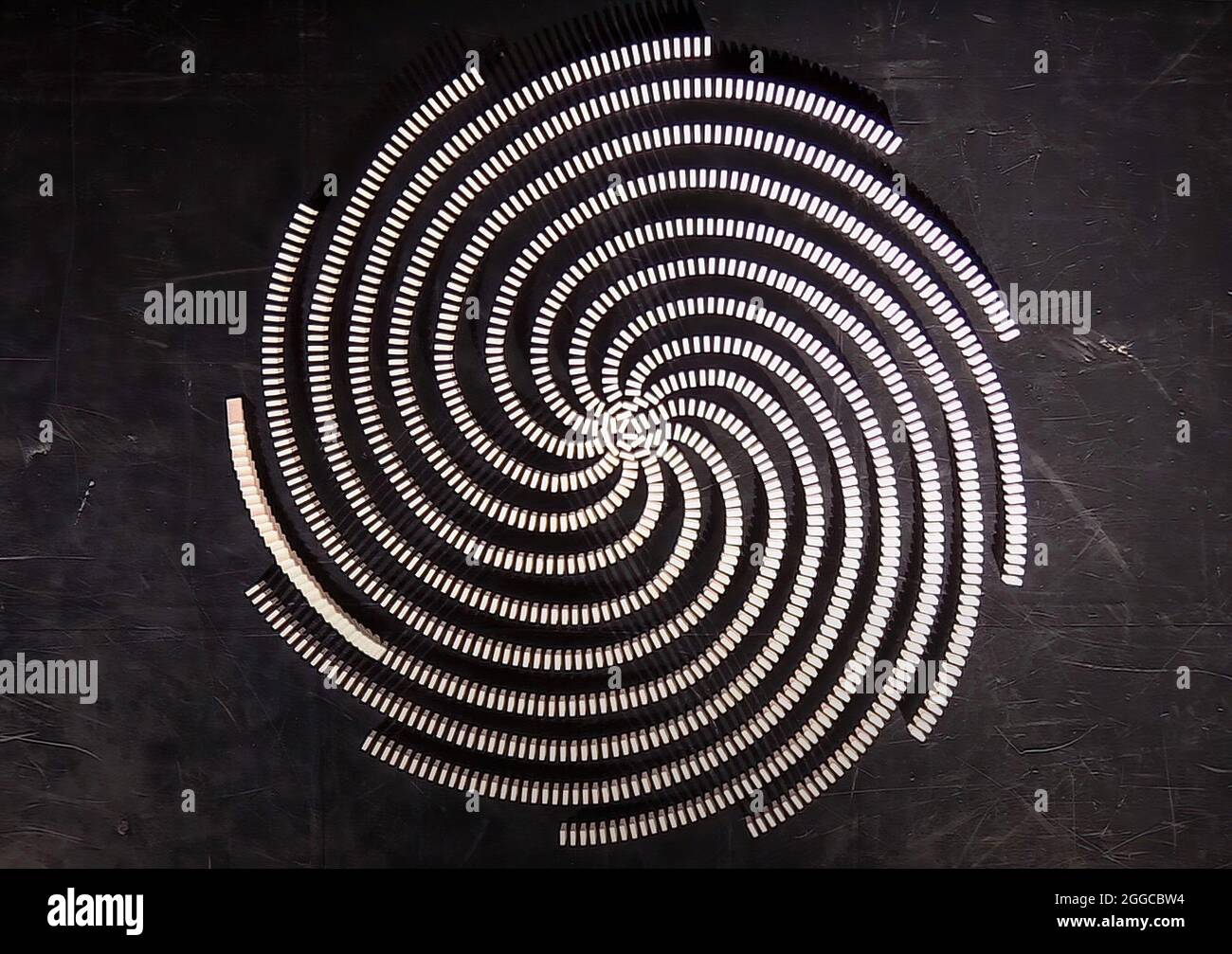 LILY TOPPLES THE WORLD, one of Lily Hevesh's domino artworks, 2021