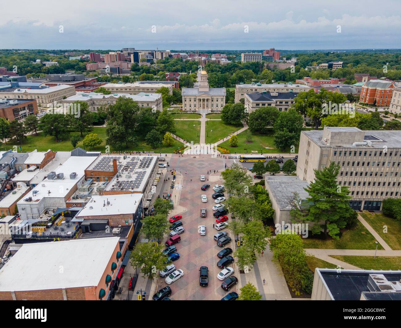 Old Capitol and Pentacrest Aerial photograph of the beautiful