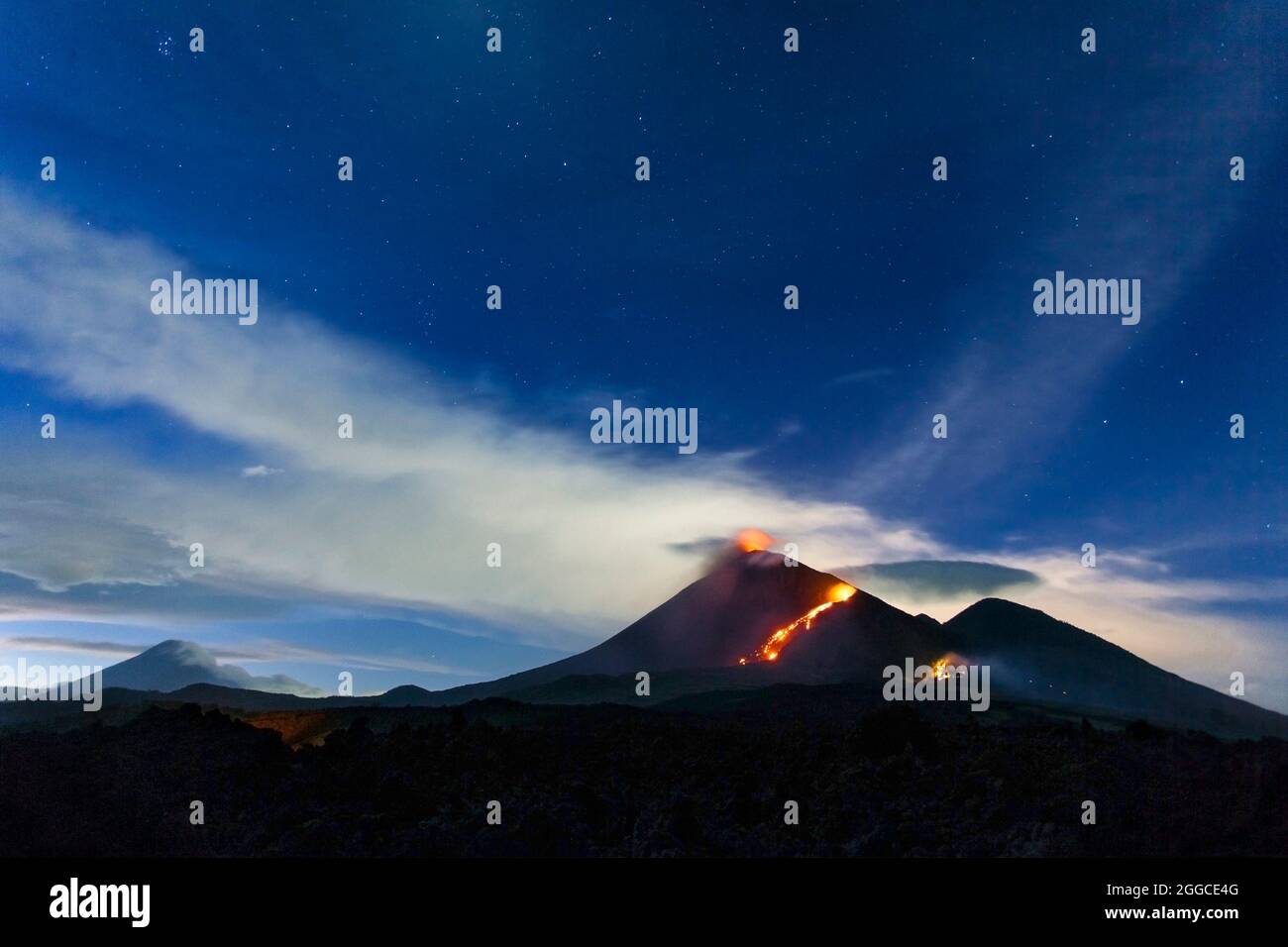 The Pacaya volcano, in Guatemala, continues to emit a column of ash and ...