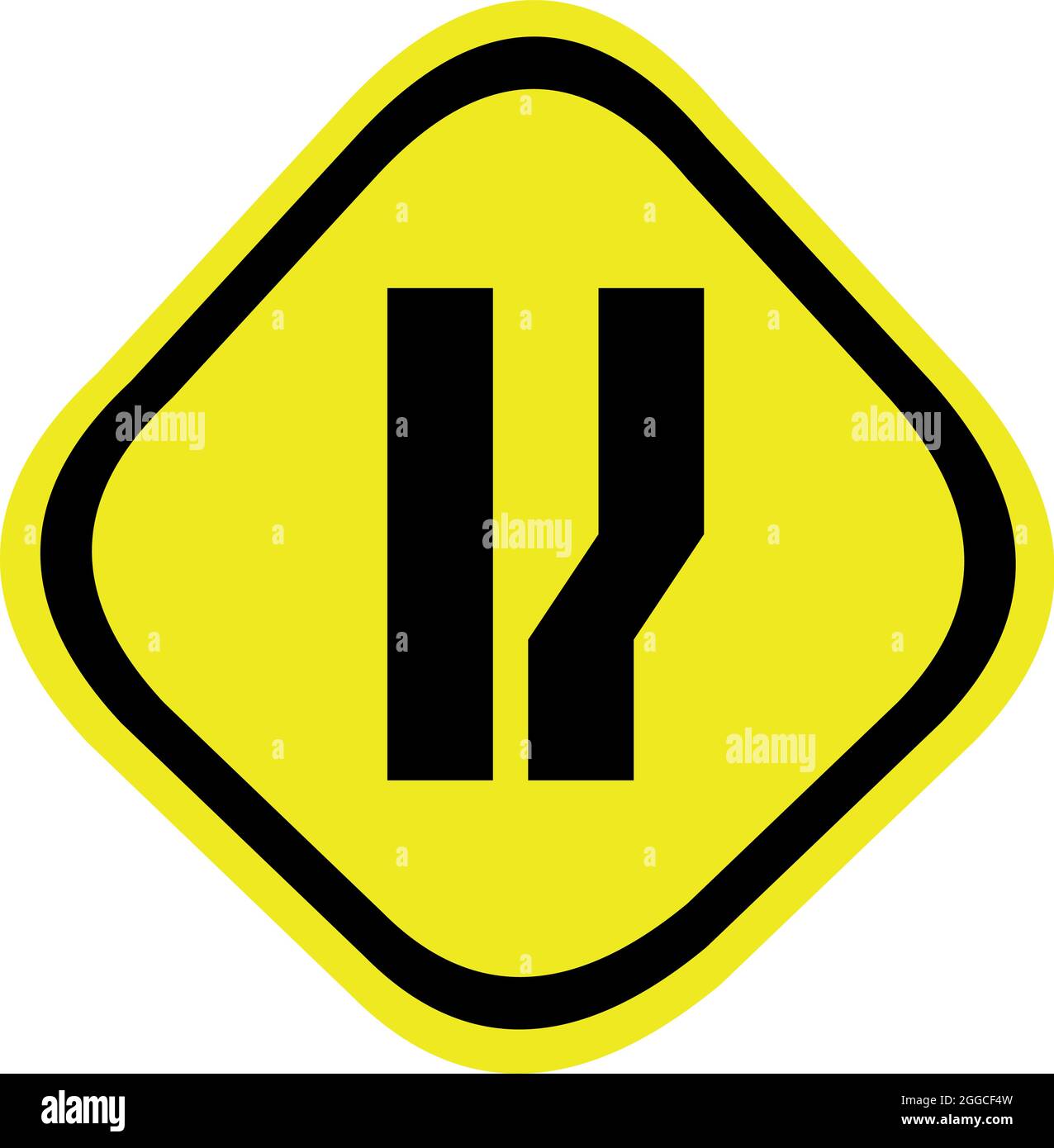 Vector illustration of traffic sign, extended on the right side Stock Vector