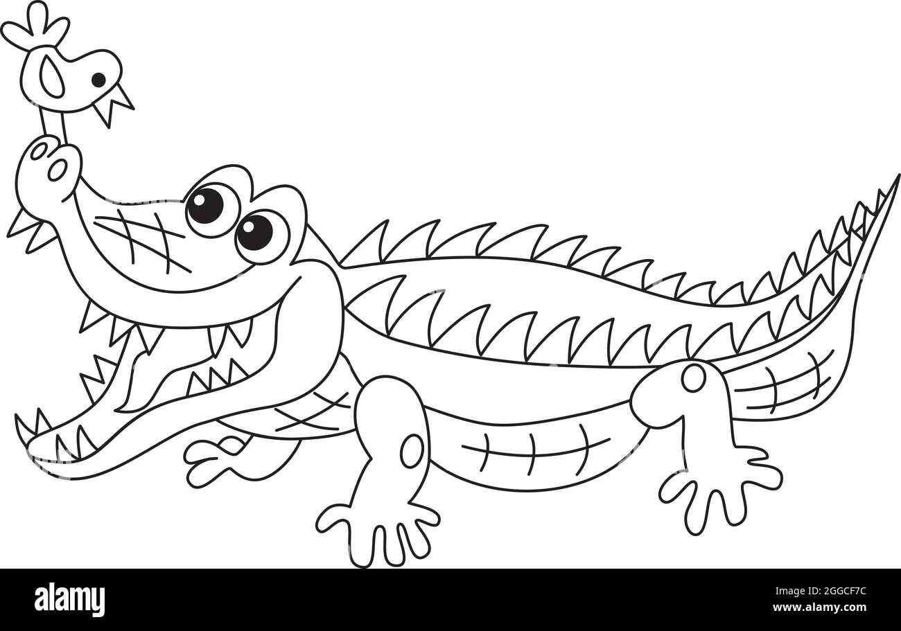 Cartoon crocodile Black and White Stock Photos & Images - Alamy