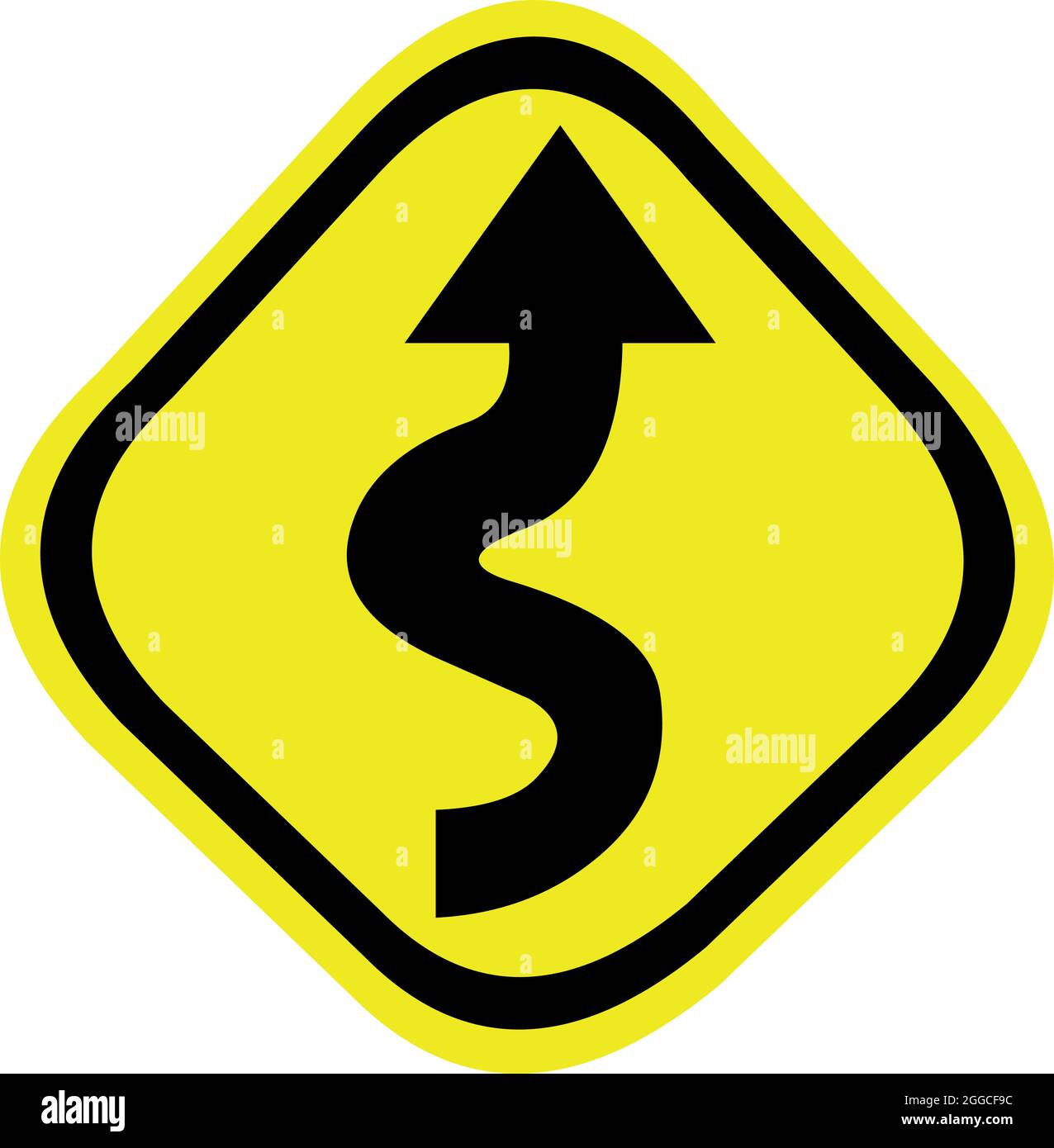 Vector illustration of winding road traffic sign Stock Vector