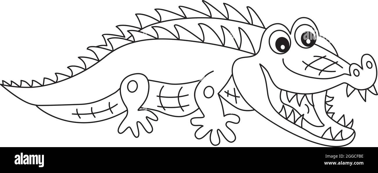 clipart crocodile black and white