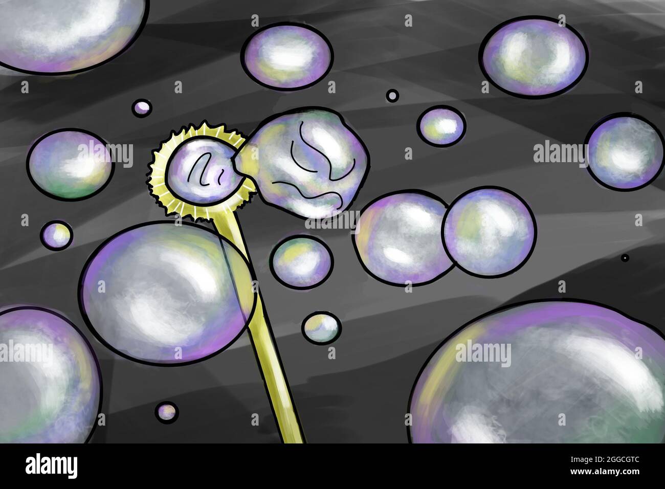 Bubble Wand with Black Background Stock Photo - Alamy