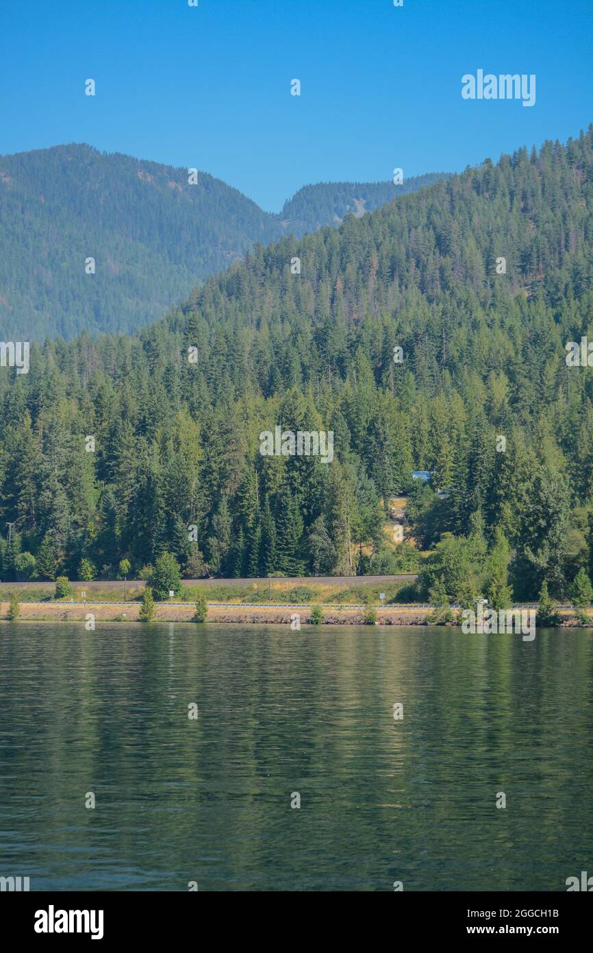 The Beautiful view of Lake Pend Oreille in the northern Rocky Mountains