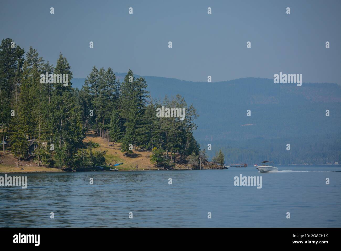 The Beautiful view of Lake Pend Oreille in the northern Rocky Mountains