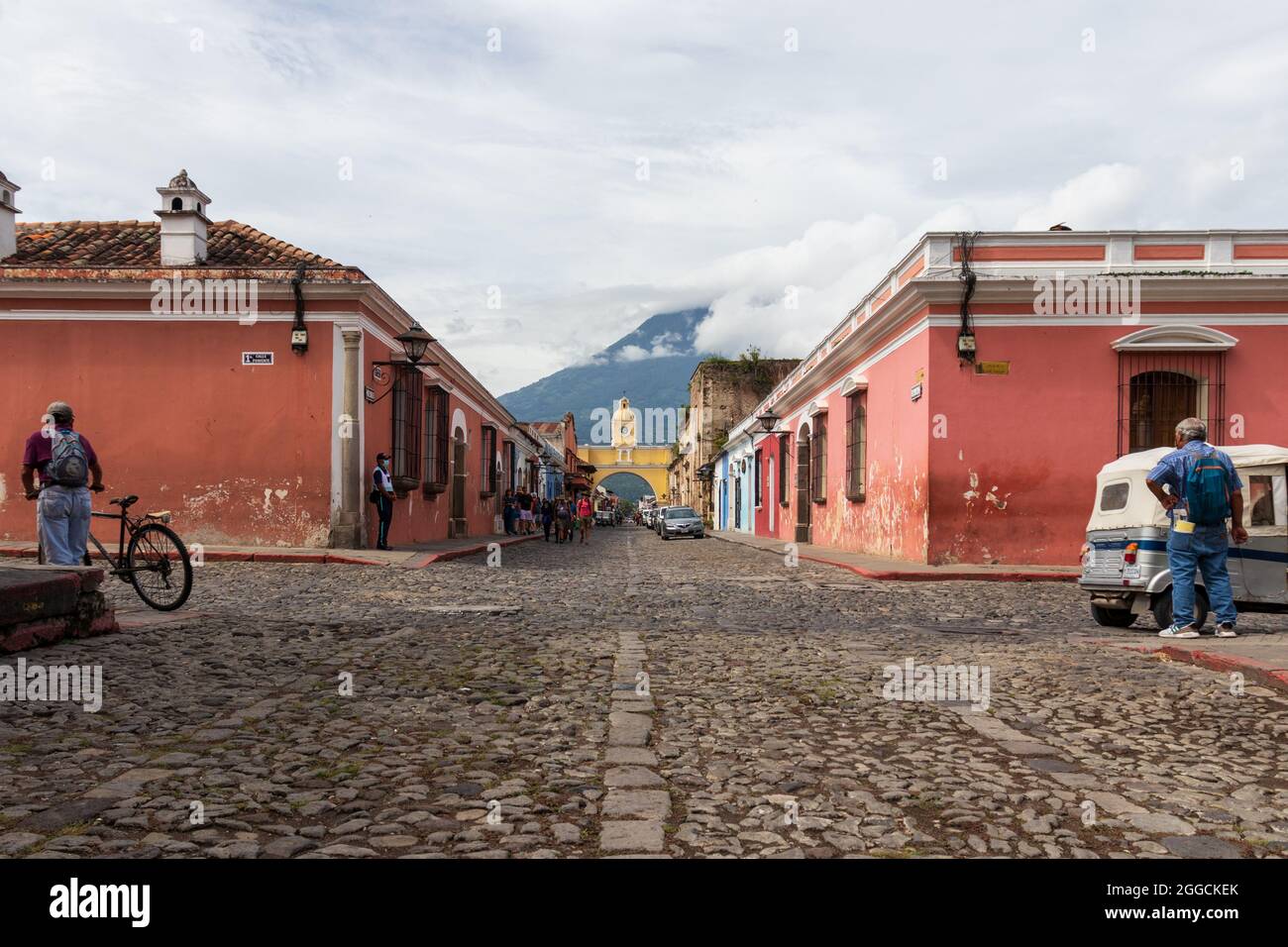Cobblestone streets of antigua guatemala Stock Photo Alamy