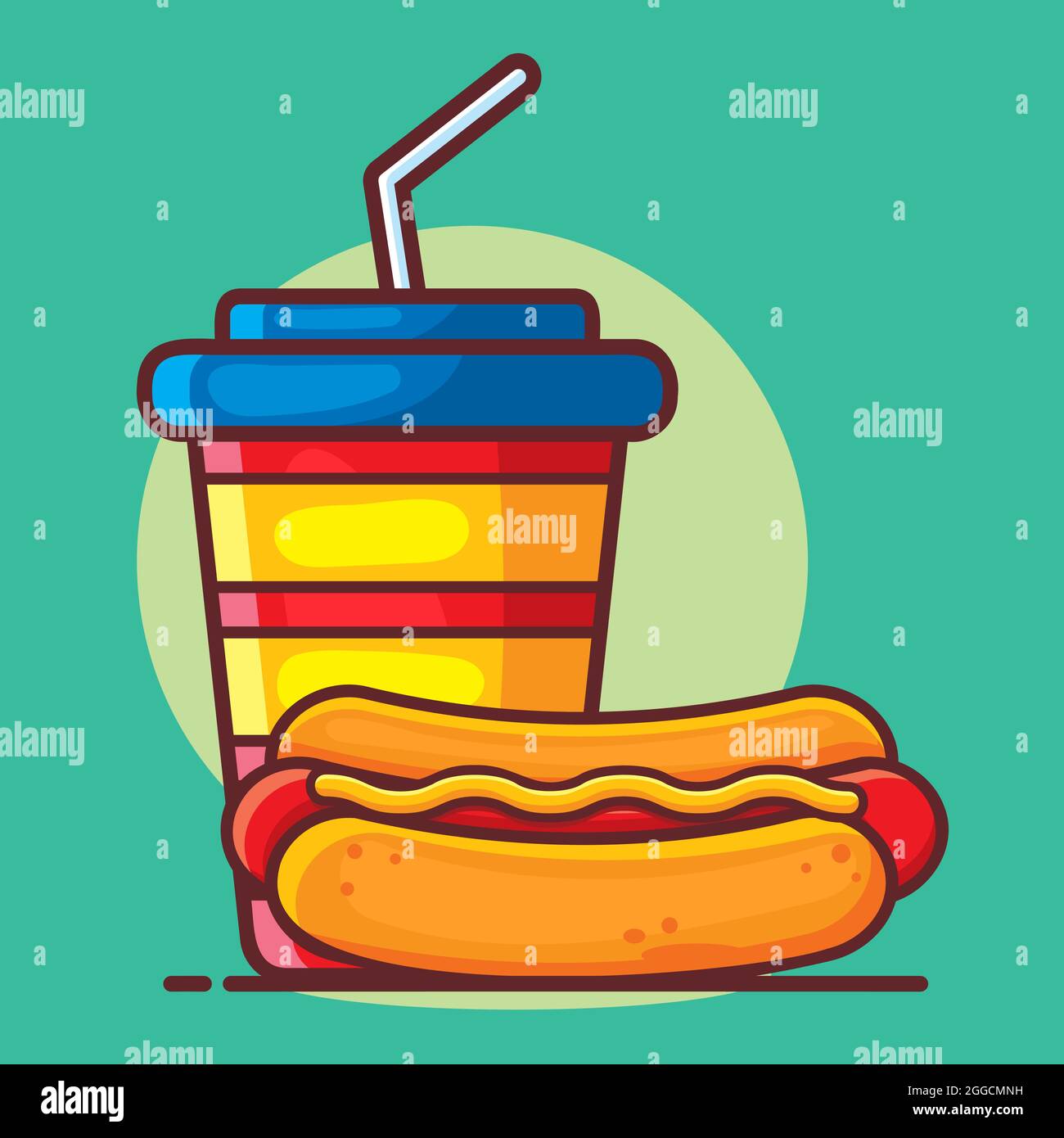 hot dog with drink isolated cartoon vector illustration in flat style Stock  Vector Image & Art - Alamy