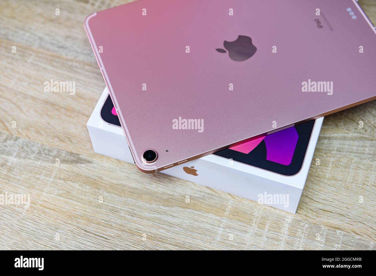 Bangkok, Thailand - August 21, 2021: New Apple iPad rose