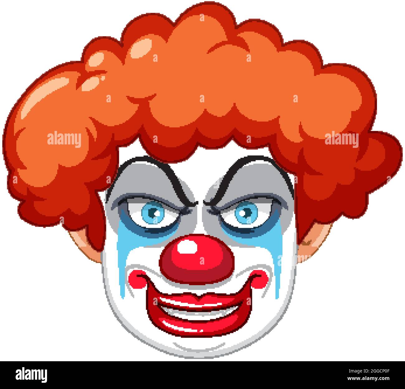 Creepy clown face on white background illustration Stock Vector Image ...
