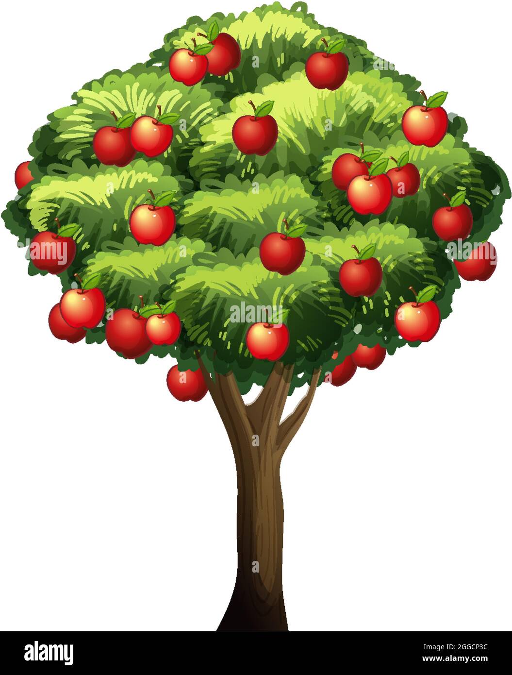 Apple tree isolated on white background illustration Stock Vector Image ...