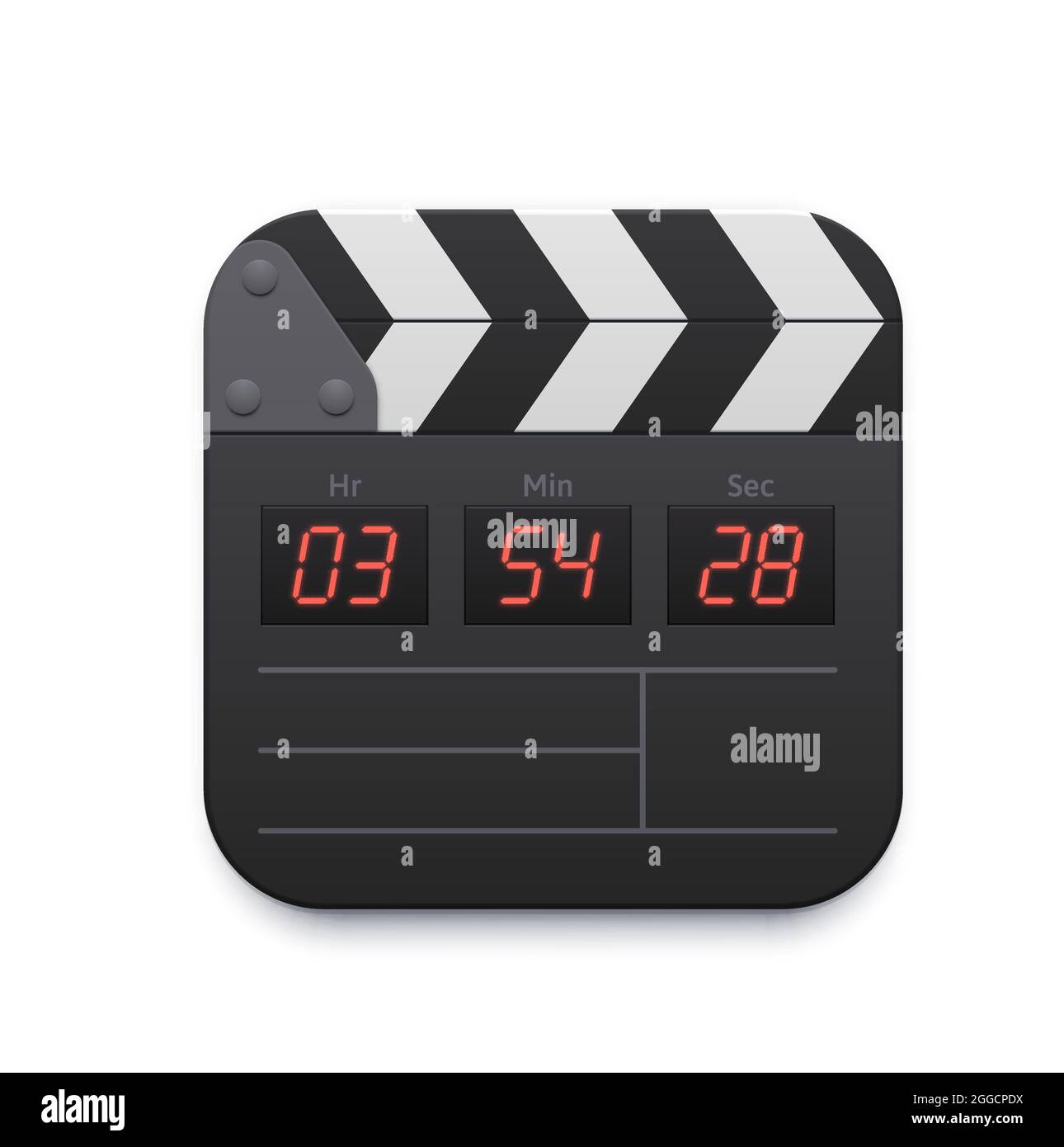 Movie clapper board, video record interface icon, vector tv and online  cinema app. Movie theater or television player and video tube recorder,  media c Stock Vector Image & Art - Alamy