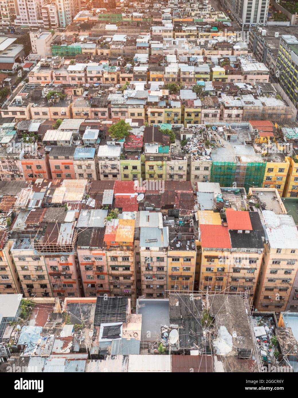 Kowloon Rooftops Amazing Colorful messy rooftop on dense old residential house in ...